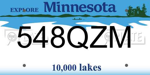 548QZM Minnesota License Plate