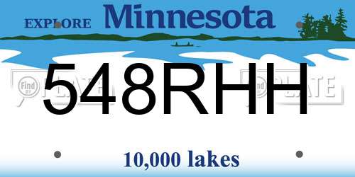 548RHH Minnesota License Plate