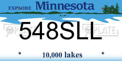 548SLL Minnesota License Plate