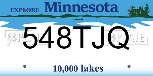 548TJQ Minnesota License Plate