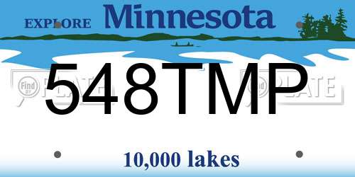 548TMP Minnesota License Plate