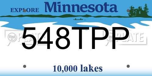 548TPP Minnesota License Plate