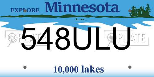 548ULU Minnesota License Plate