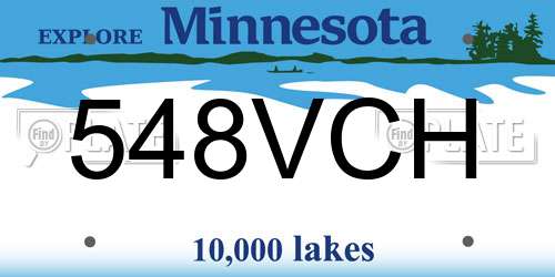 548VCH Minnesota License Plate