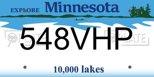 548VHP Minnesota License Plate