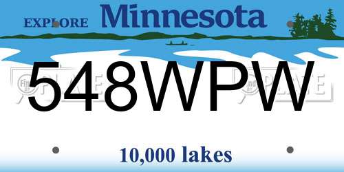 548WPW Minnesota License Plate