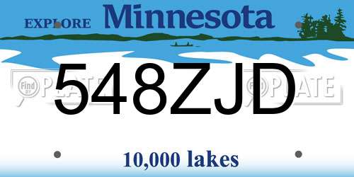 548ZJD Minnesota License Plate