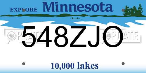 548ZJO Minnesota License Plate