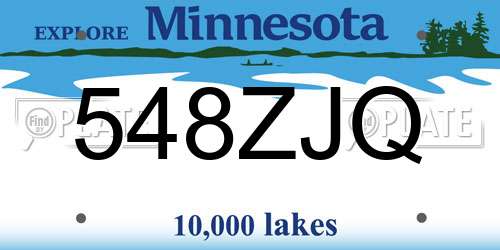 548ZJQ Minnesota License Plate