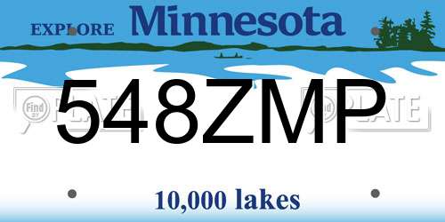 548ZMP Minnesota License Plate