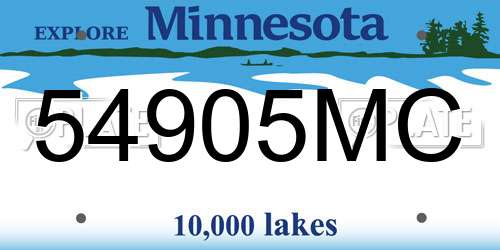 54905MC Minnesota License Plate