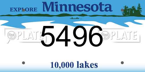 5496 Minnesota License Plate