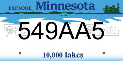549AA5 Minnesota License Plate