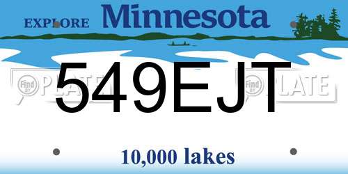 549EJT Minnesota License Plate
