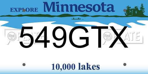 549GTX Minnesota License Plate
