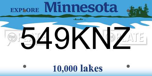 549KNZ Minnesota License Plate