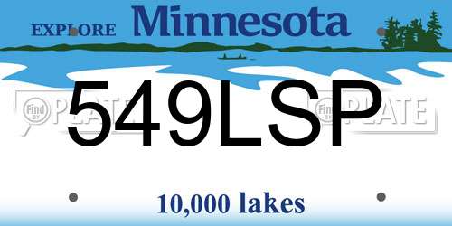 549LSP Minnesota License Plate