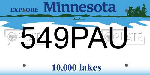 549PAU Minnesota License Plate