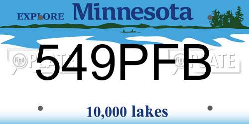 549PFB Minnesota License Plate