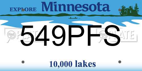 549PFS Minnesota License Plate