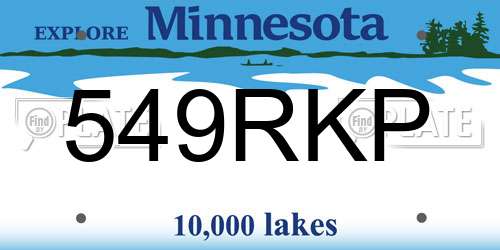 549RKP Minnesota License Plate