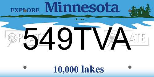 549TVA Minnesota License Plate