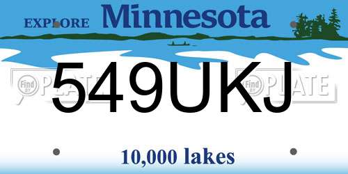 549UKJ Minnesota License Plate
