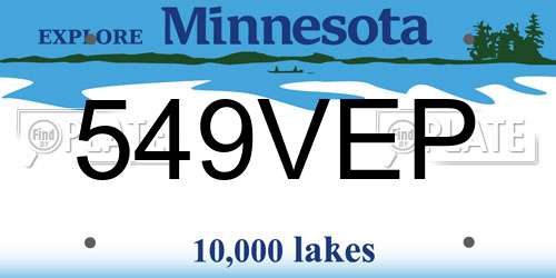 549VEP Minnesota License Plate