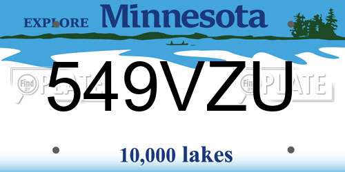549VZU Minnesota License Plate