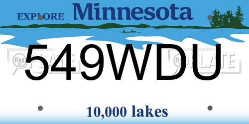 549WDU Minnesota License Plate