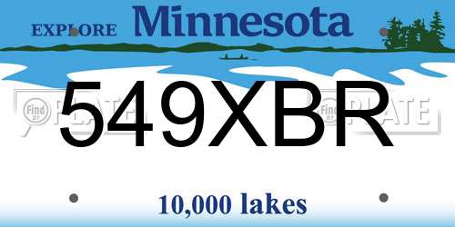 549XBR Minnesota License Plate