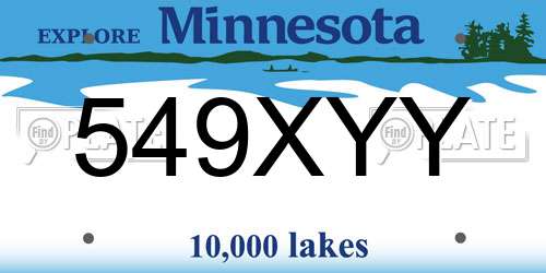 549XYY Minnesota License Plate