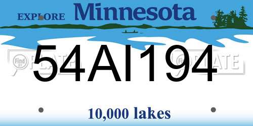 54AI194 Minnesota License Plate