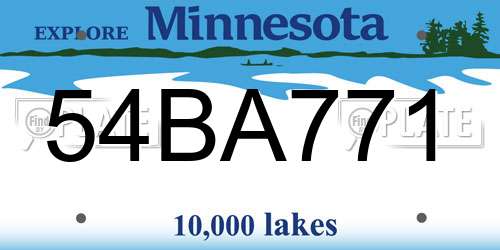 54BA771 Minnesota License Plate