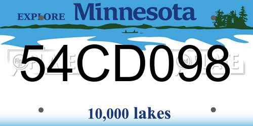 54CD098 Minnesota License Plate