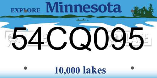 54CQ095 Minnesota License Plate