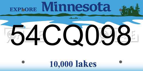 54CQ098 Minnesota License Plate