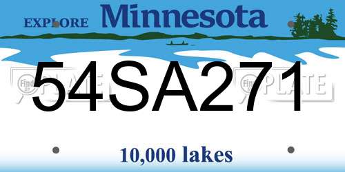 54SA271 Minnesota License Plate