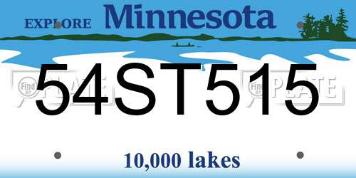 54ST515 Minnesota License Plate