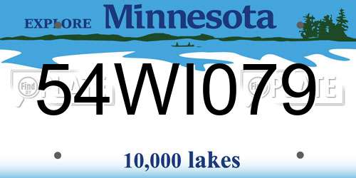 54WI079 Minnesota License Plate