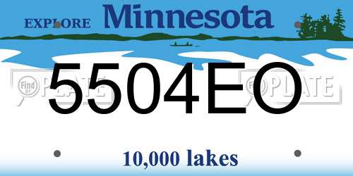 5504EO Minnesota License Plate