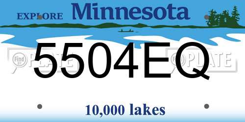 5504EQ Minnesota License Plate