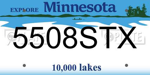 5508STX Minnesota License Plate
