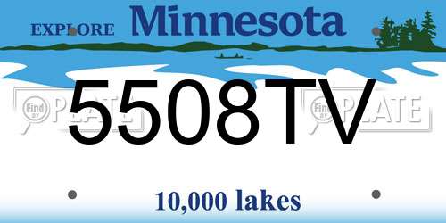 5508TV Minnesota License Plate