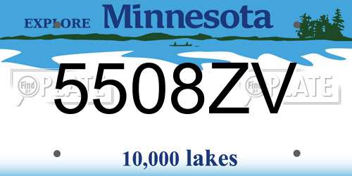 5508ZV Minnesota License Plate