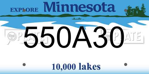 550A30 Minnesota License Plate