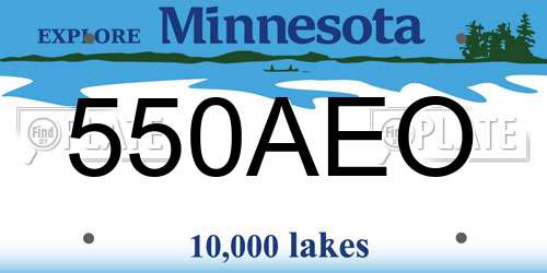 550AEO Minnesota License Plate