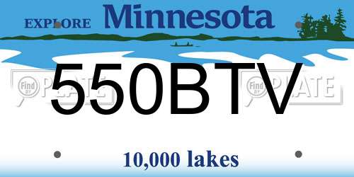 550BTV Minnesota License Plate