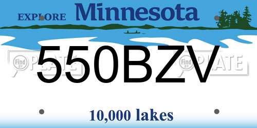 550BZV Minnesota License Plate