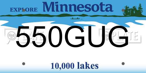 550GUG Minnesota License Plate